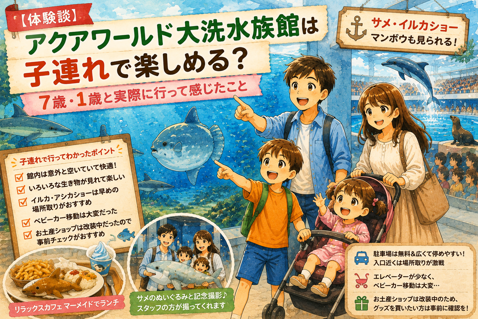 7歳・1歳の子どもとアクアワールド大洗水族館を訪れた家族の体験談